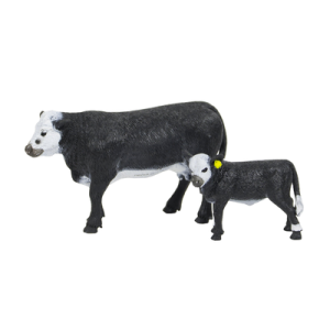 Bc Toy Black Baldy Cow & Calf