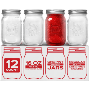 Fj Mason Jars 16Oz Regular Mouth 12CT