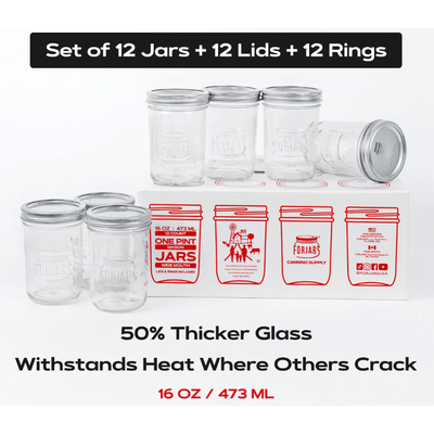 Fj Mason Jars 16Oz Wide Mouth 12CT - Image 2