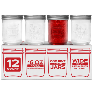 Fj Mason Jars 16Oz Wide Mouth 12CT