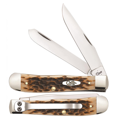 Case Amber Bone Trapper W/ Clip (*) 6254C SS